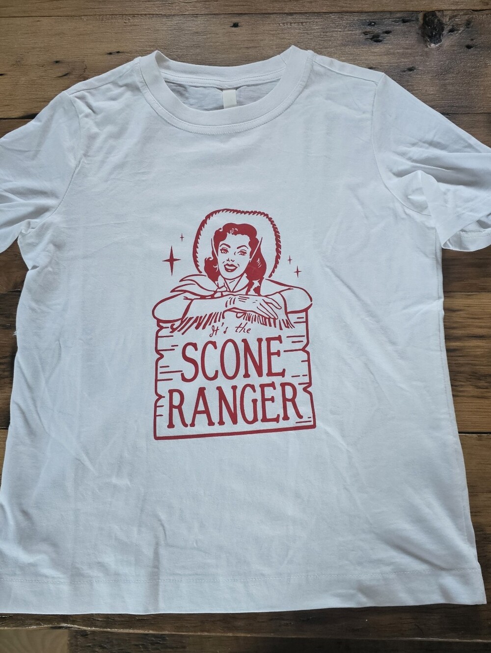 Cute Scone Ranger White Cotton Tee - XS